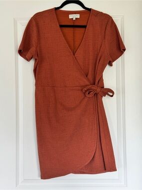 Madewell Rust Orange Wrap Dress Size XL